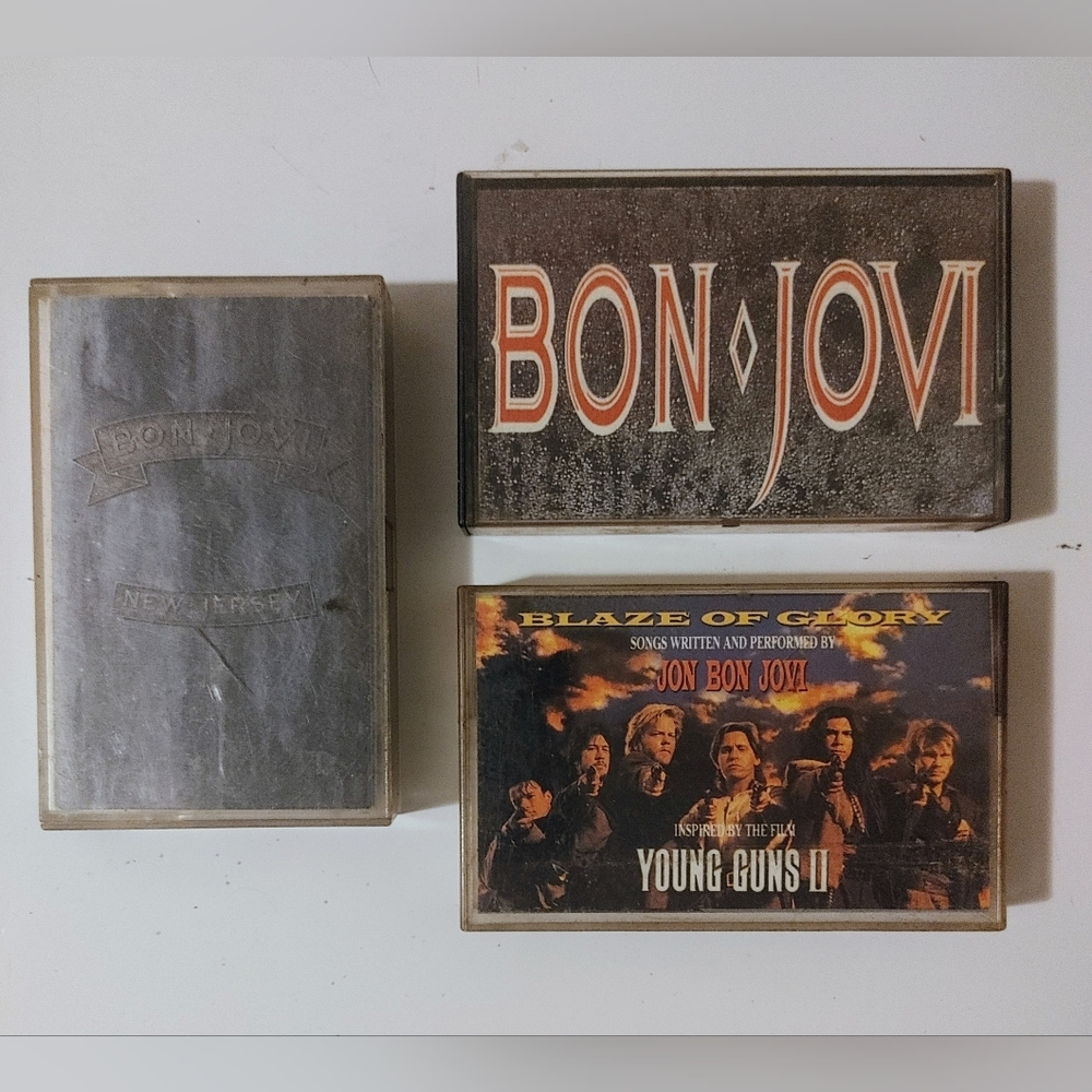 Bon Jovi vintage 80's cassette tape lot Jon Bon Jovi Young Guns II Soundtrack 🤠